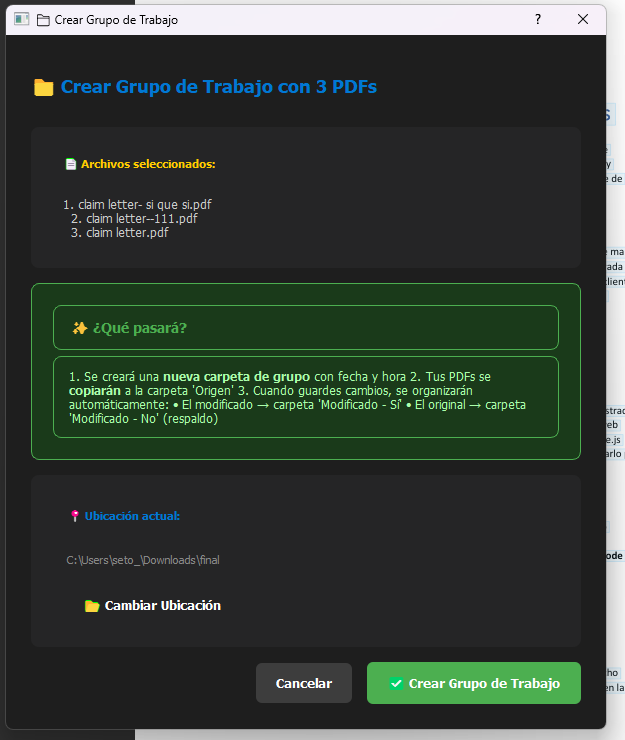 Crear grupo de trabajo