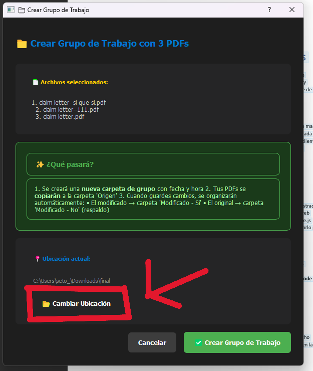 Seleccionar ubicación del grupo