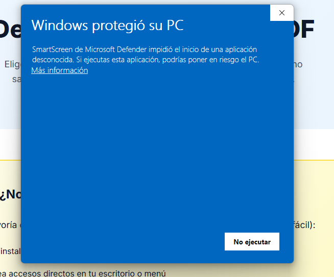 Aviso SmartScreen Windows