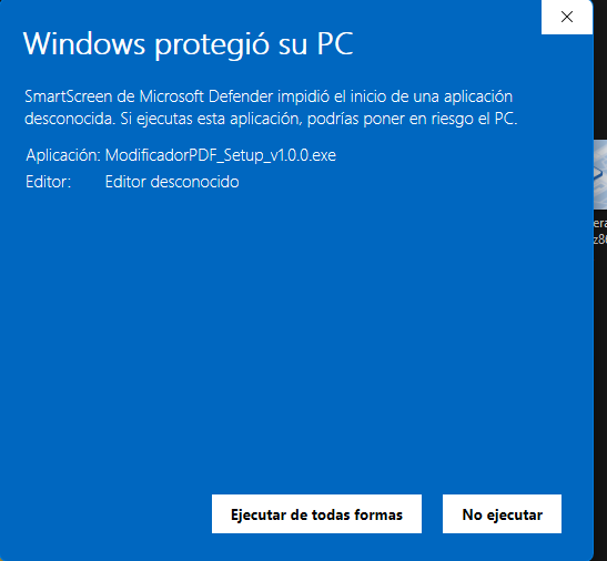 Opción ejecutar de todas formas